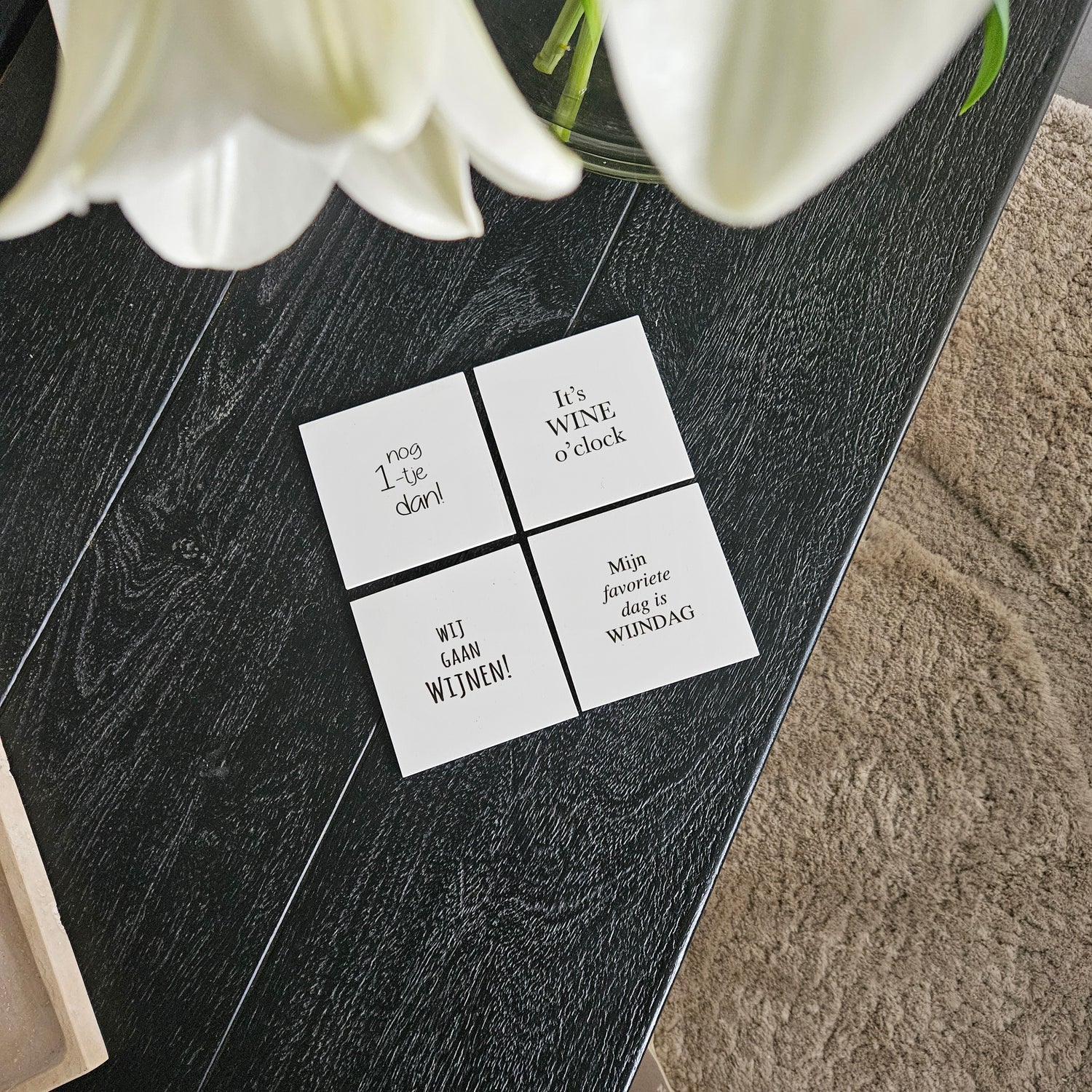 Onderzetters Vierkant Wijn Set van 4