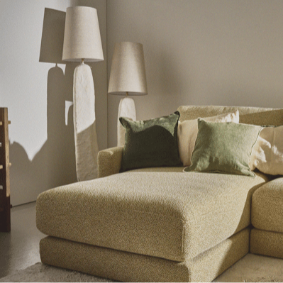 EIVISSA - Vloerlamp - papier mâché / katoen - L 70 x W 35 x H 170 cm - Beige Pomax