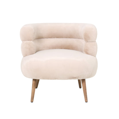 Nelly Beige Fabric Fur Fauteuil PTMD