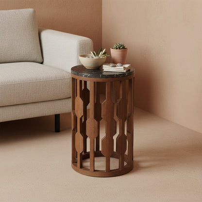 Lampung bijzettafel marmer zwart – 40x40x50 cm Raw Materials