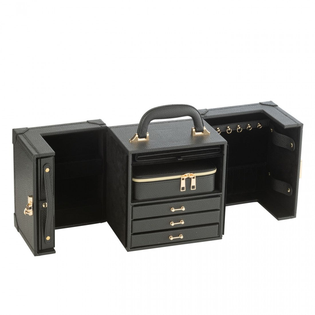 Juwelenkoffer Met Handvat Kunstleder Zwart J-Line