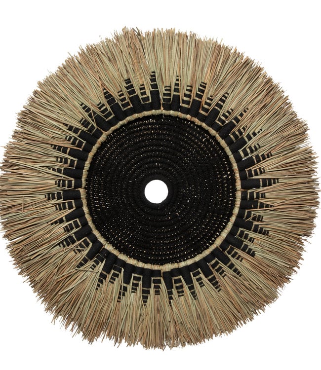 De Raffia Macrame Muurdecoratie Naturel Zwart Bazar Bizar