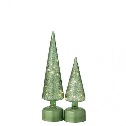 Kerstboom Led Draaiend Glas Groen Set van 2 J-Line