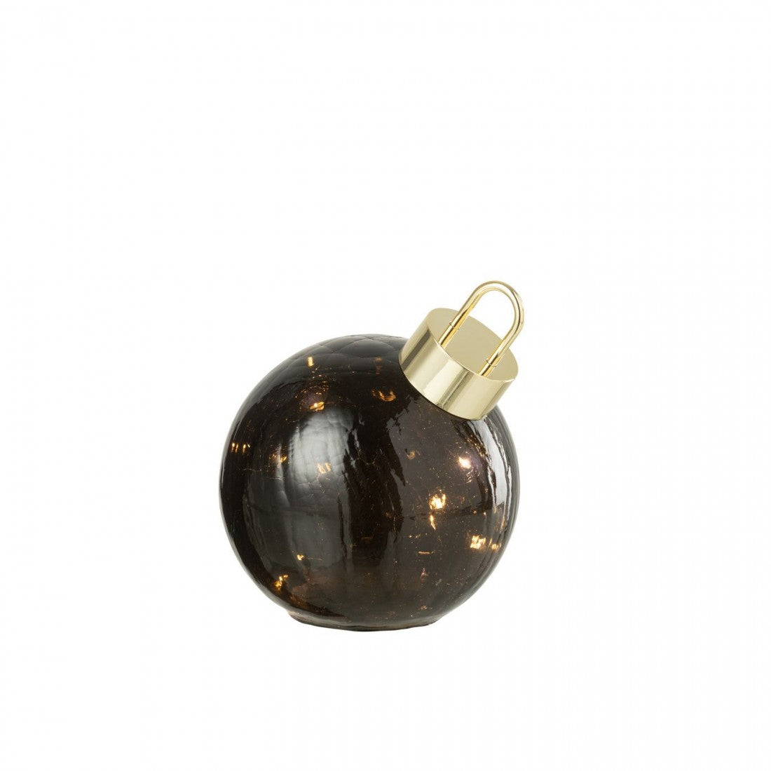 Kerstbal Led Glas Zwart Set van 3 J-Line