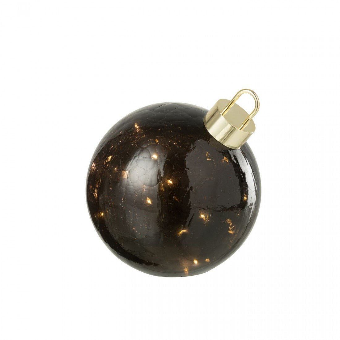 Kerstbal Led Glas Zwart Set van 3 J-Line