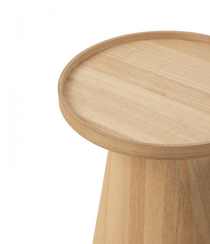 Bijzettafels Rond + Rand Hout Naturel Set van 2 J-Line