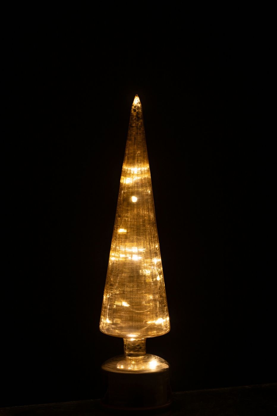 Kerstboom Led Draaiend Glas Goudkleurig Set van 2 J-Line