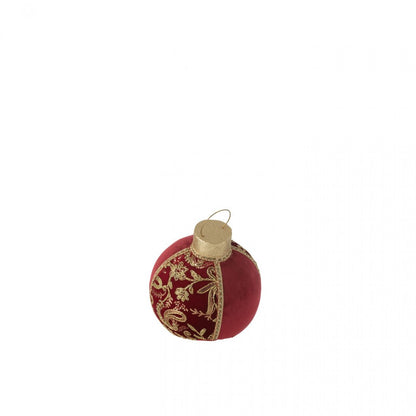 Bal Decoratief Patroon Polyfoam/Textiel Rood/Goud Small J-Line