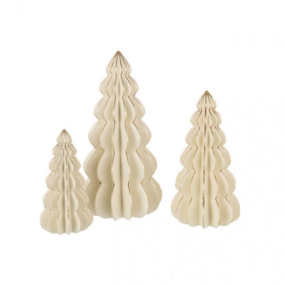 Kerstboom Origami Kalk Wit/Goudkleurig Large H35cm J-Line