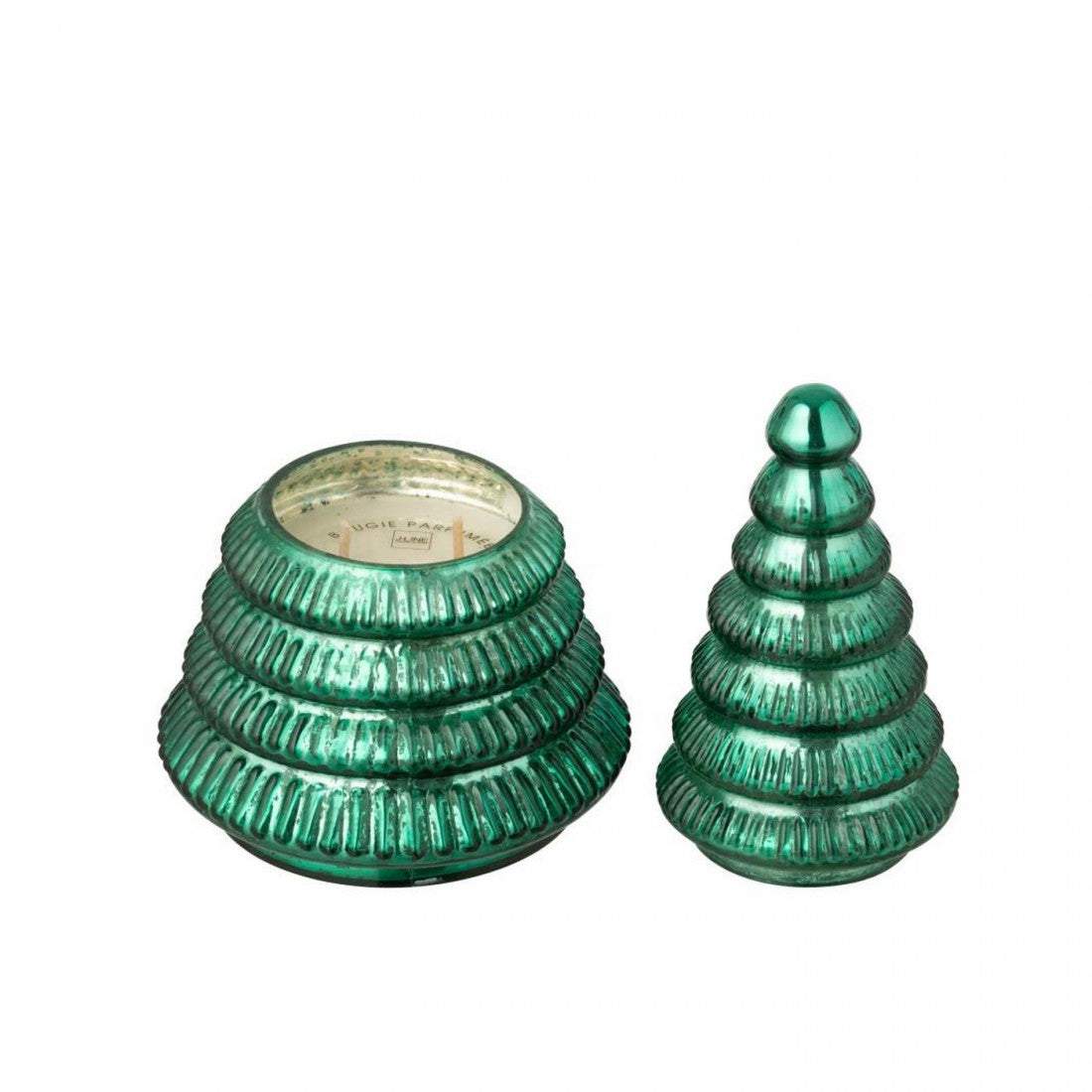 Geurkaars Kerstboom Glas Groen Large J-Line