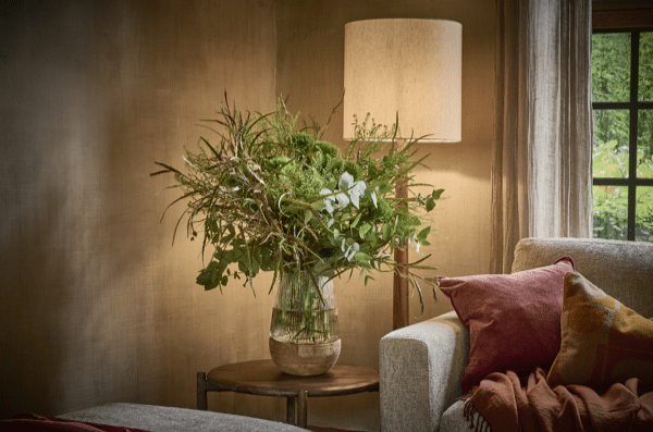 ARBRE - Windlicht/vaas - Mango hout / glas - DIA 22 x H 33 cm - Naturel Pomax