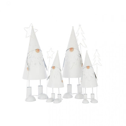 Kerstman Led Ster + Boom Metaal Wit Large Set van 2 J-Line