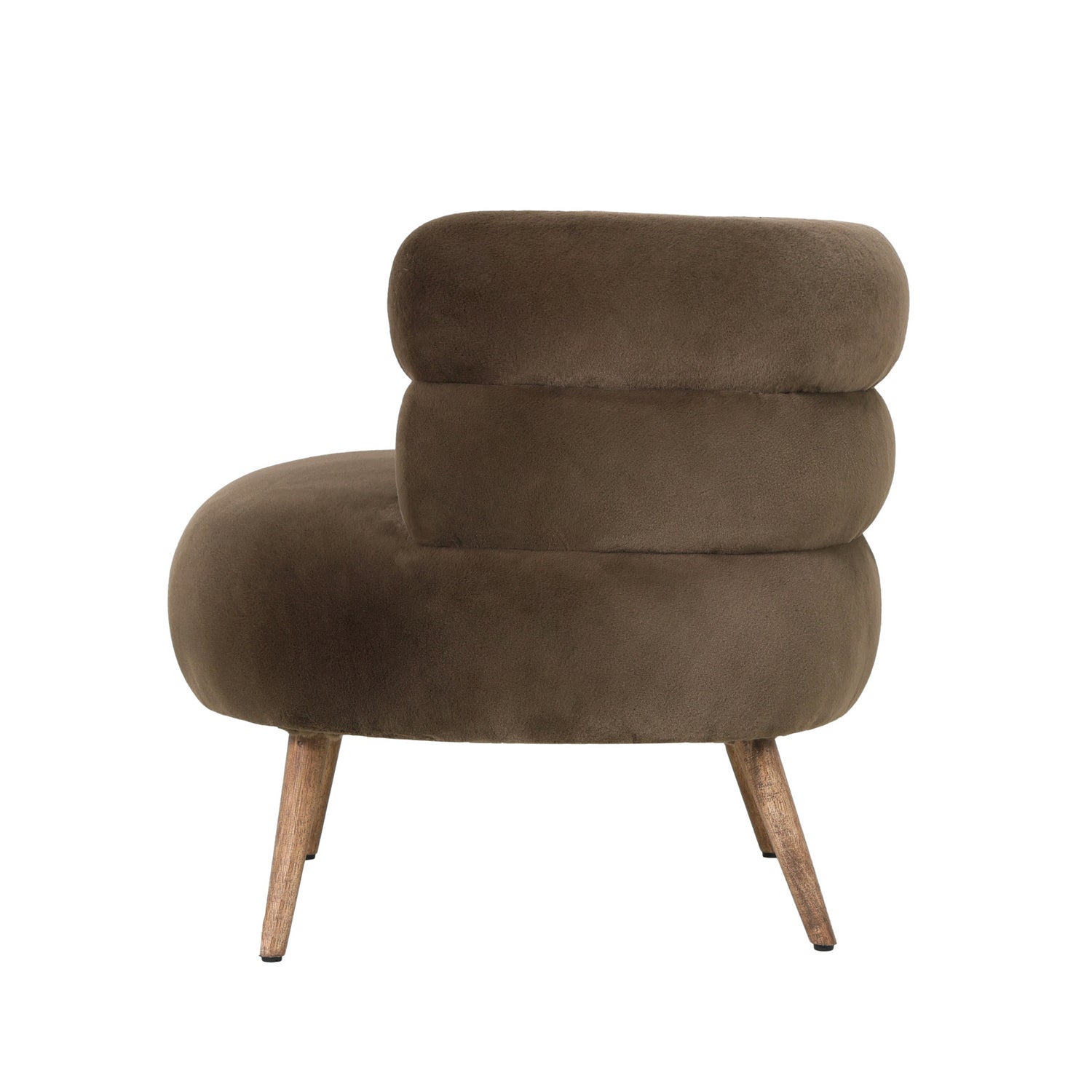 Nelly Dark Brown Fabric Fur Fauteuil PTMD