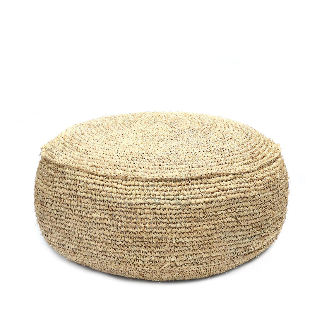 De Raffia Flores Poef - Naturel Bazar Bizar