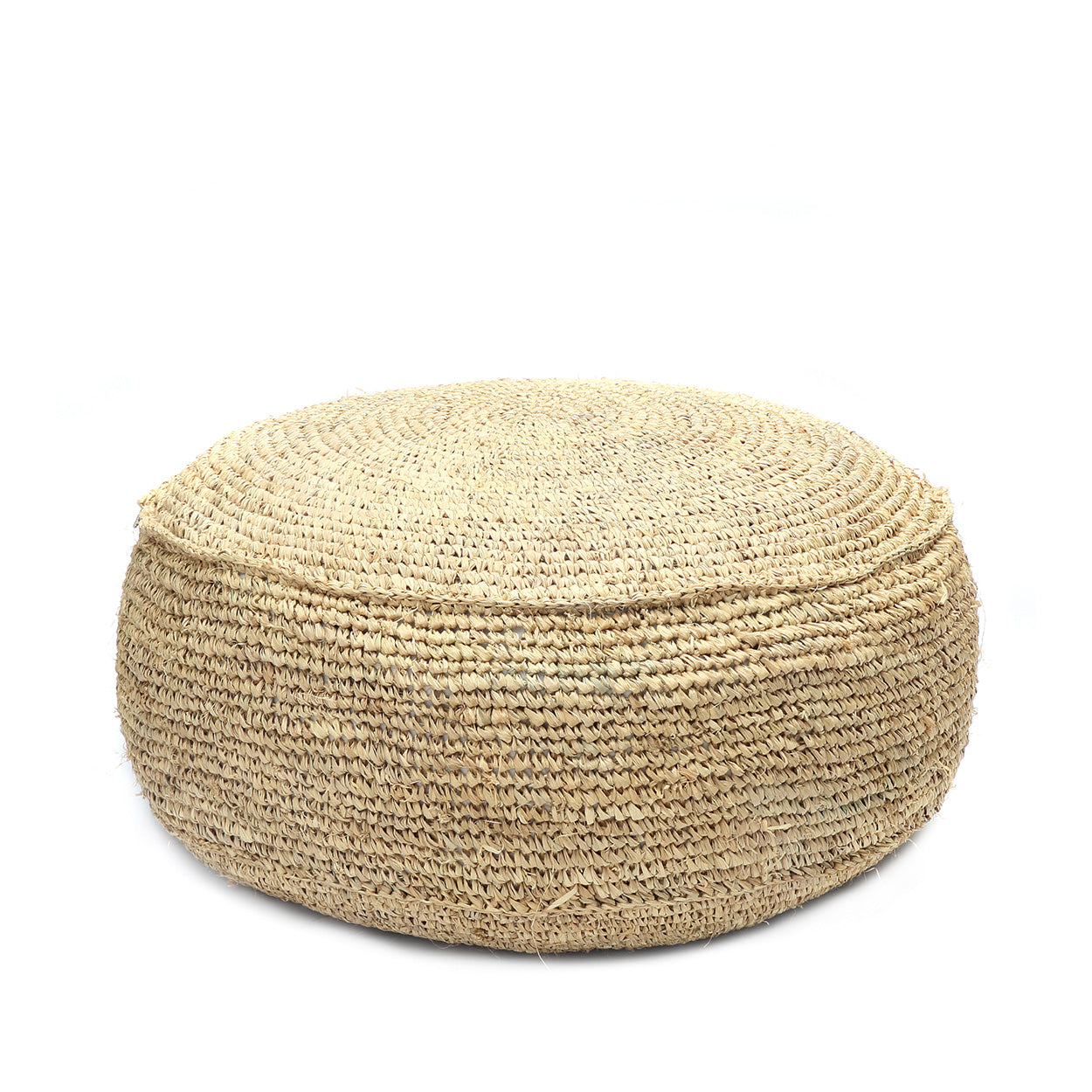 De Raffia Flores Poef - Naturel Bazar Bizar