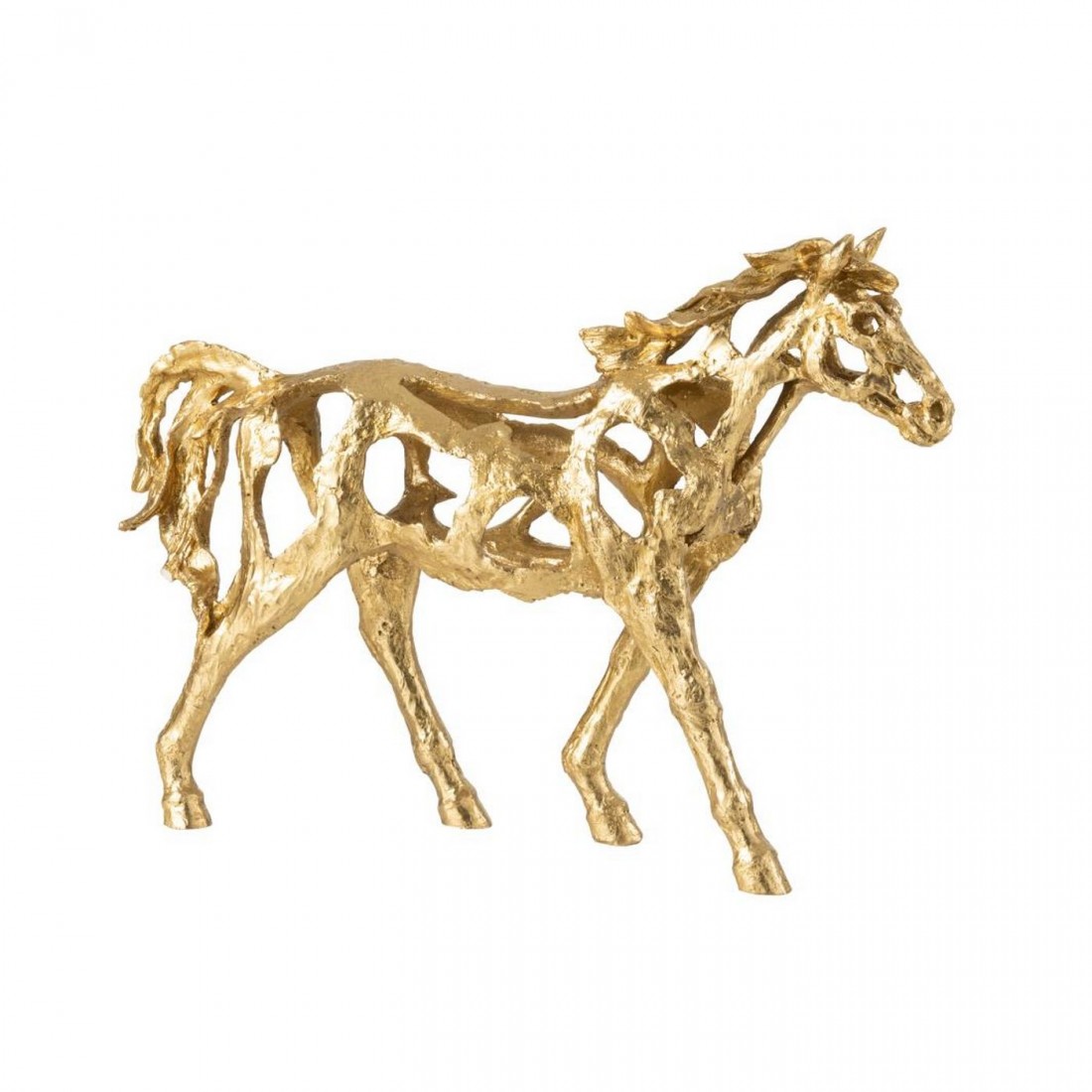 Paard Rennen Polyresin Goudkleurig Large J-Line