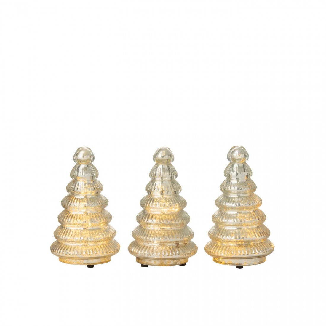 Boom Led Geribbeld Glas Zilverkleurig Set van 3 J-Line