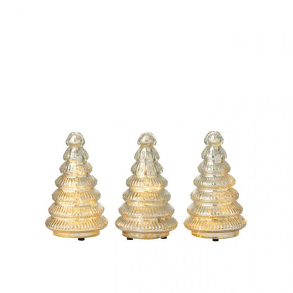 Boom Led Geribbeld Glas Zilverkleurig Set van 3 J-Line