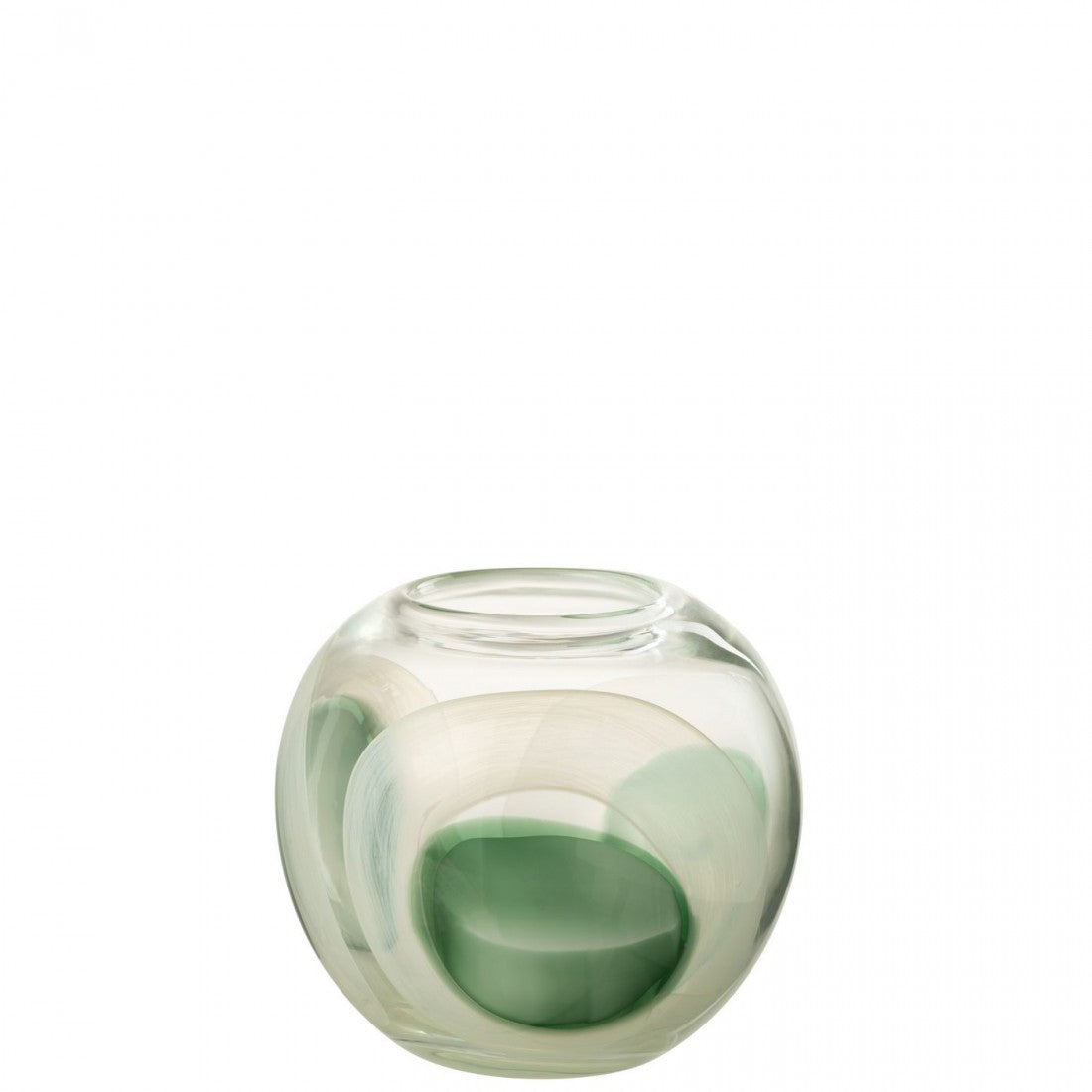 Vaas Livy Glas Groen/Wit/Transparant Small Ø20xH18cm J-line
