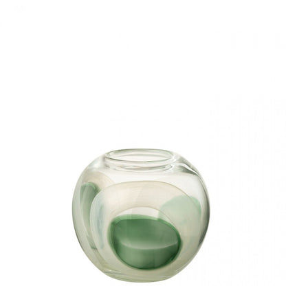 Vaas Livy Glas Groen/Wit/Transparant Small Ø20xH18cm J-line