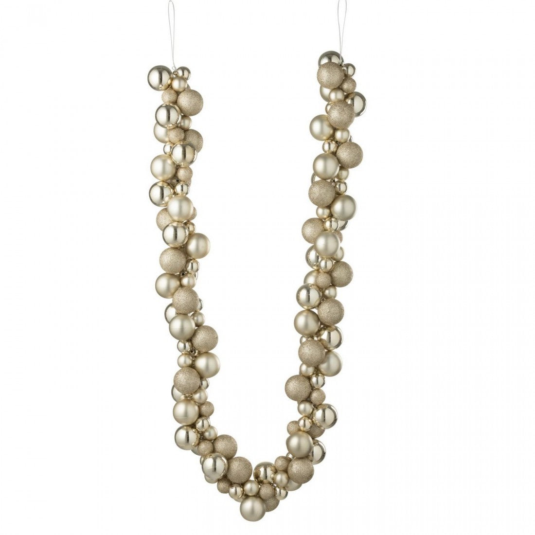 Slinger Kerstbal Plastiek Lichtbeige L160cm J-Line