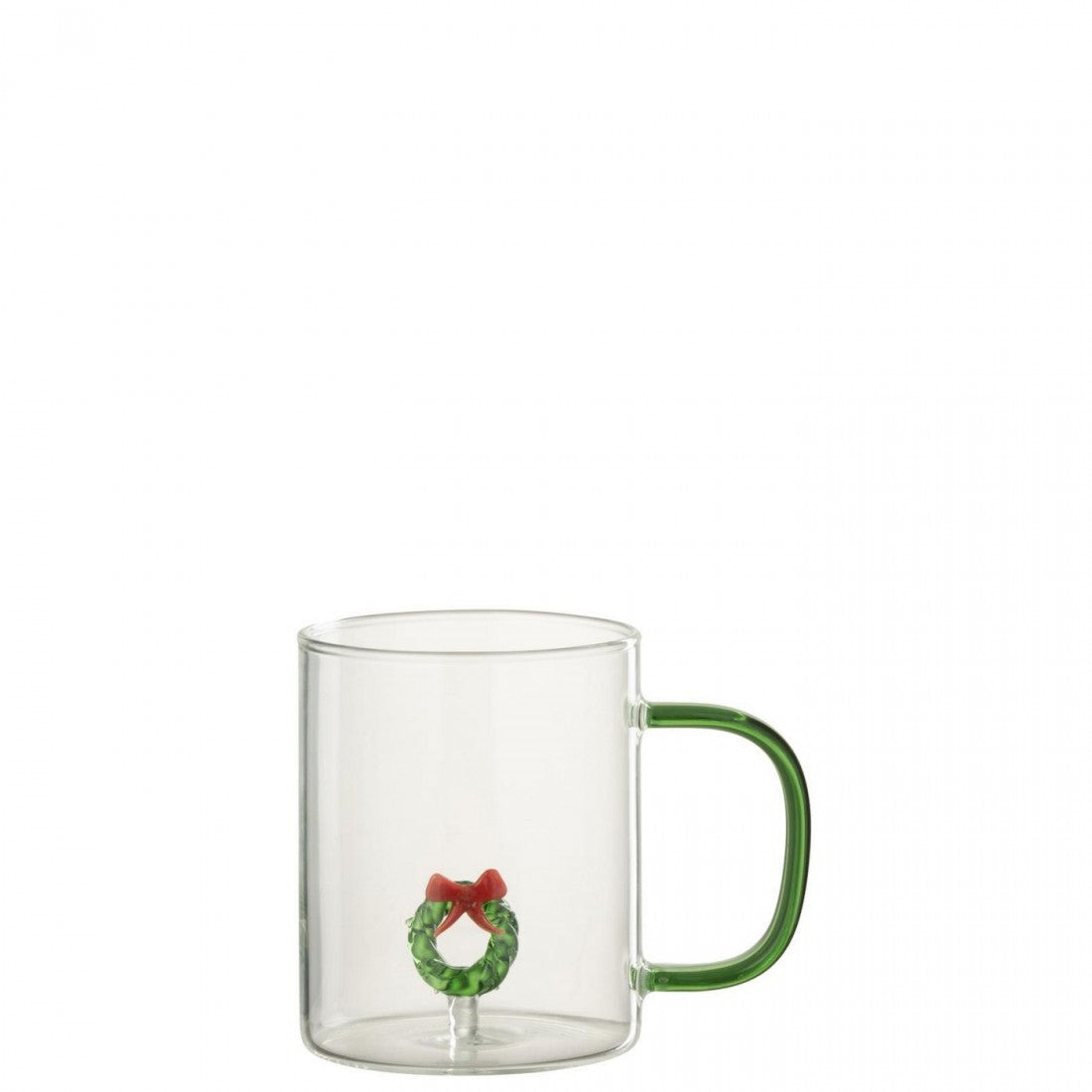 Drinkglas Sneeuwpop. Kerstboom, Krans Glas Transparant/Meerkleurig Set van 3 J-Line