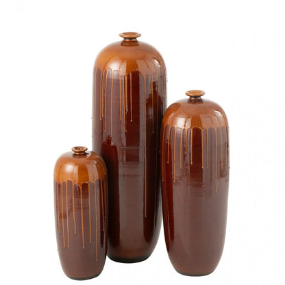 Vaas Lee Terra Blinkend Bruin/Oranje Medium Ø24xH75cm J-Line