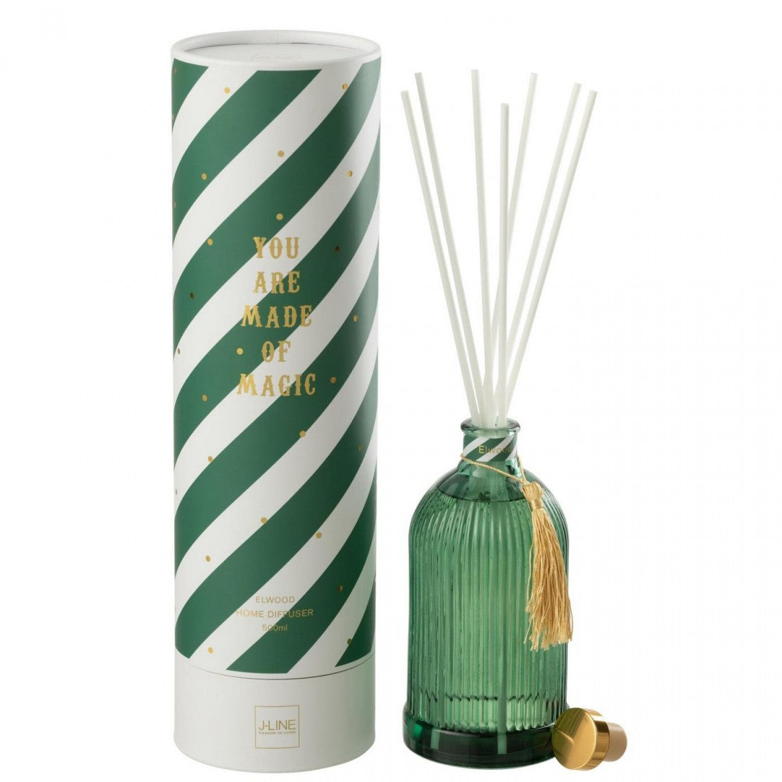 Geurverspreider Magic Geurolie Wit/Donkergroen Large 500ml J-Line