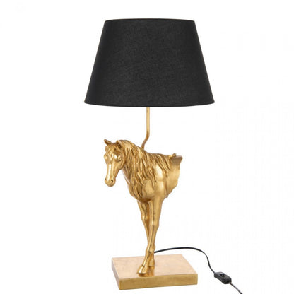 Tafellamp Paardenvoorkant Polyresin Goudkleurig/Zwart J-Line