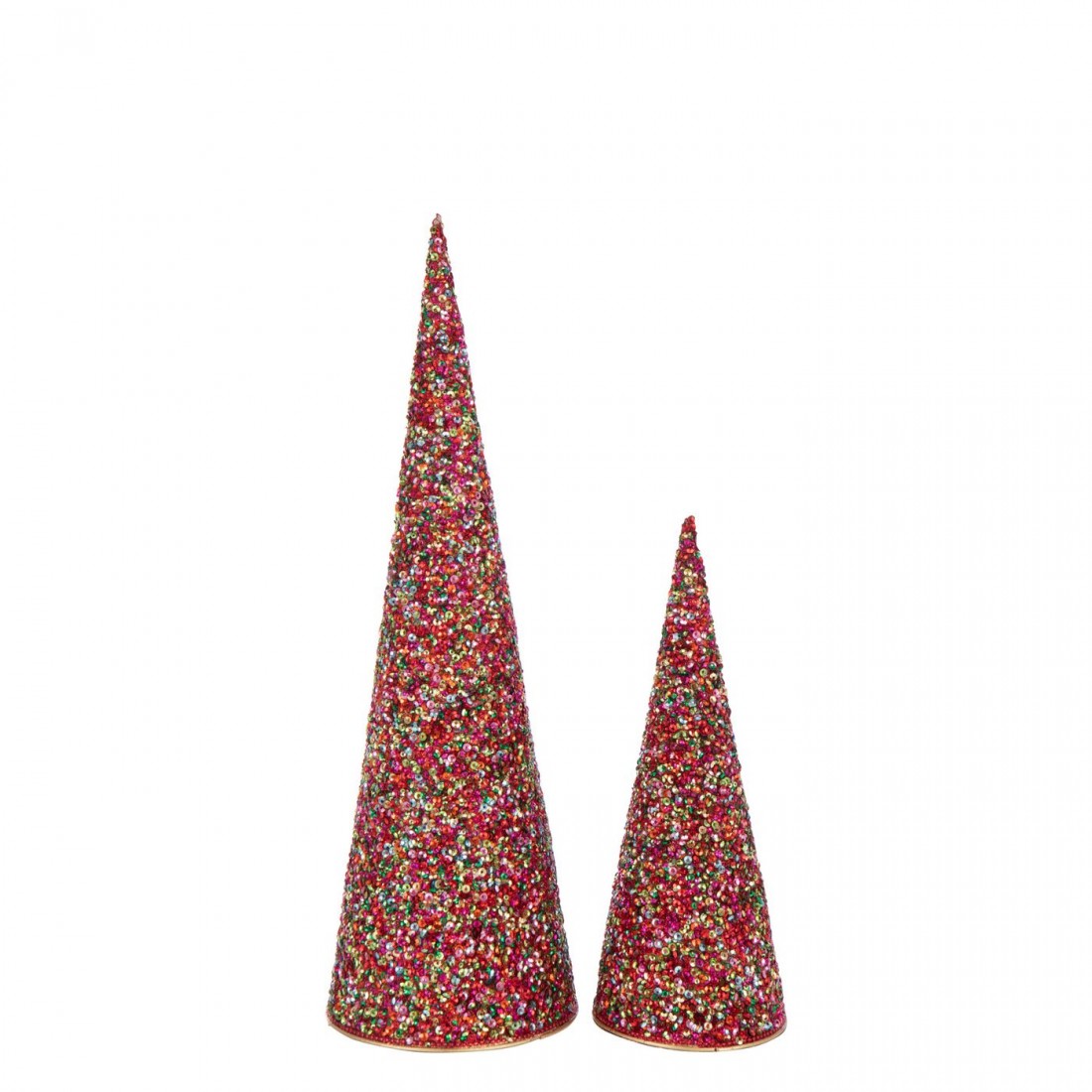 Kegel Pailletten Ijzer Meerkleurig Set van 2 J-Line