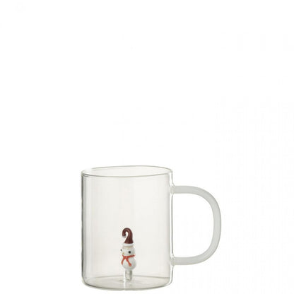 Drinkglas Sneeuwpop. Kerstboom, Krans Glas Transparant/Meerkleurig Set van 3 J-Line