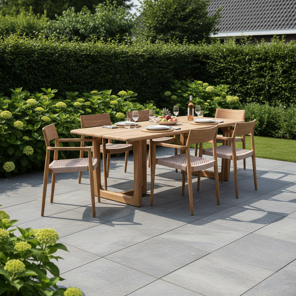 Freya donker teakhouten tuinstoel Naturel Raw Materials