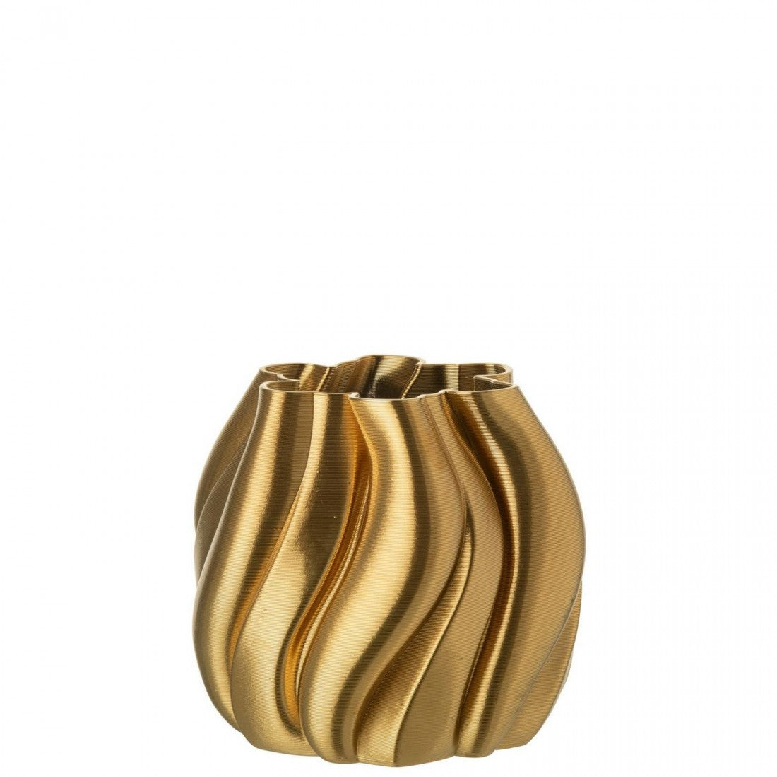 Vaas 3d Print Onregelmatig Porselein Goudkleurig Dia 23cmxh22cm J-Line