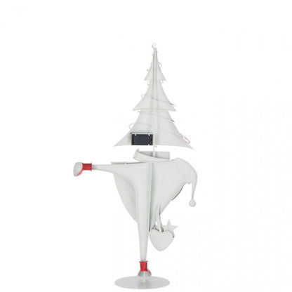 Kerstman Led Boom Ijzer Kerstrood/Wit Large H77,5cm J-Line