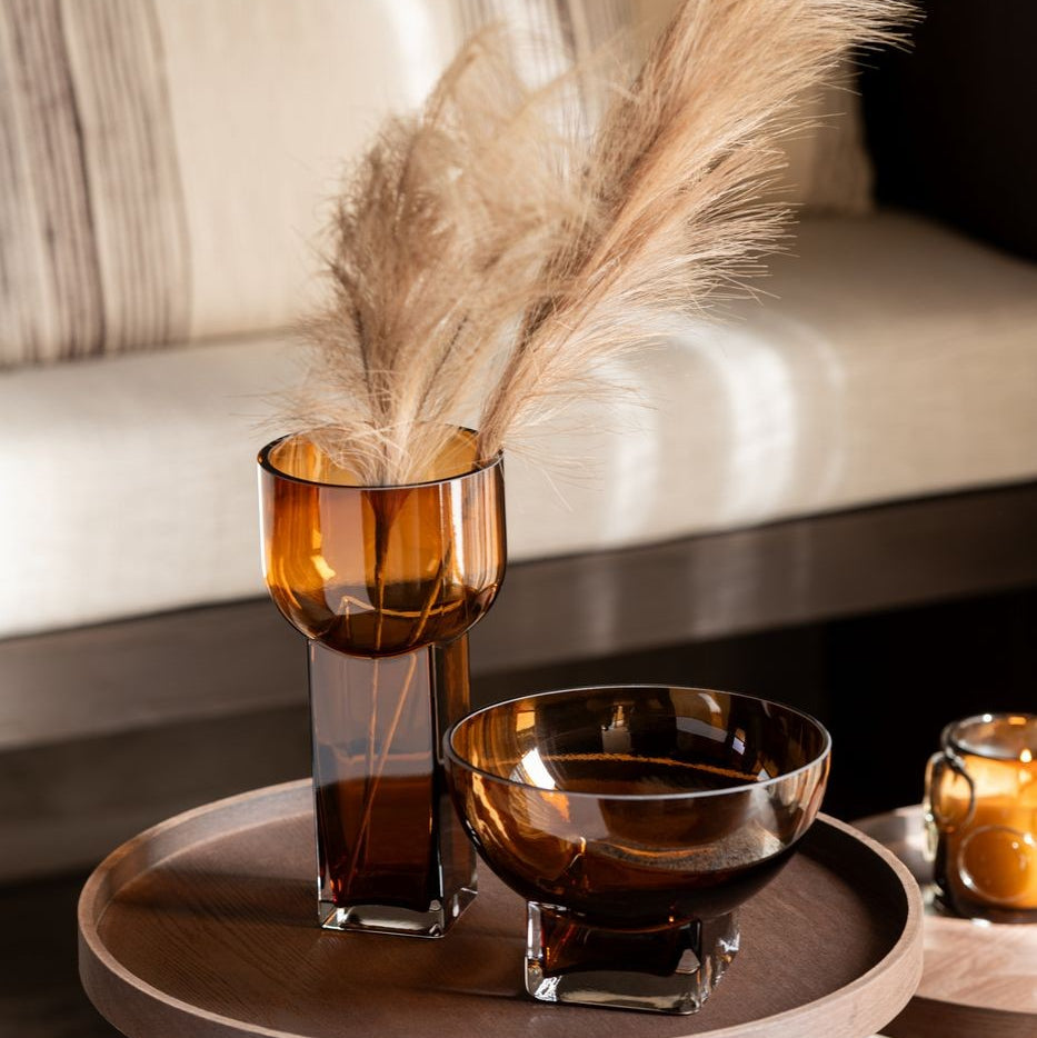 Vaas Carol Glas Bruin Large Ø13xH35cm J-Line