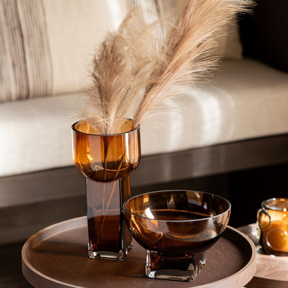 Vaas Carol Glas Bruin Large Ø13xH35cm J-Line