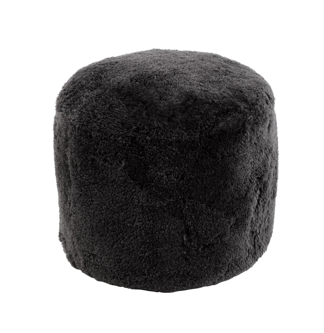 Poef Rond Schapenvel Donker Grijs J-Line
