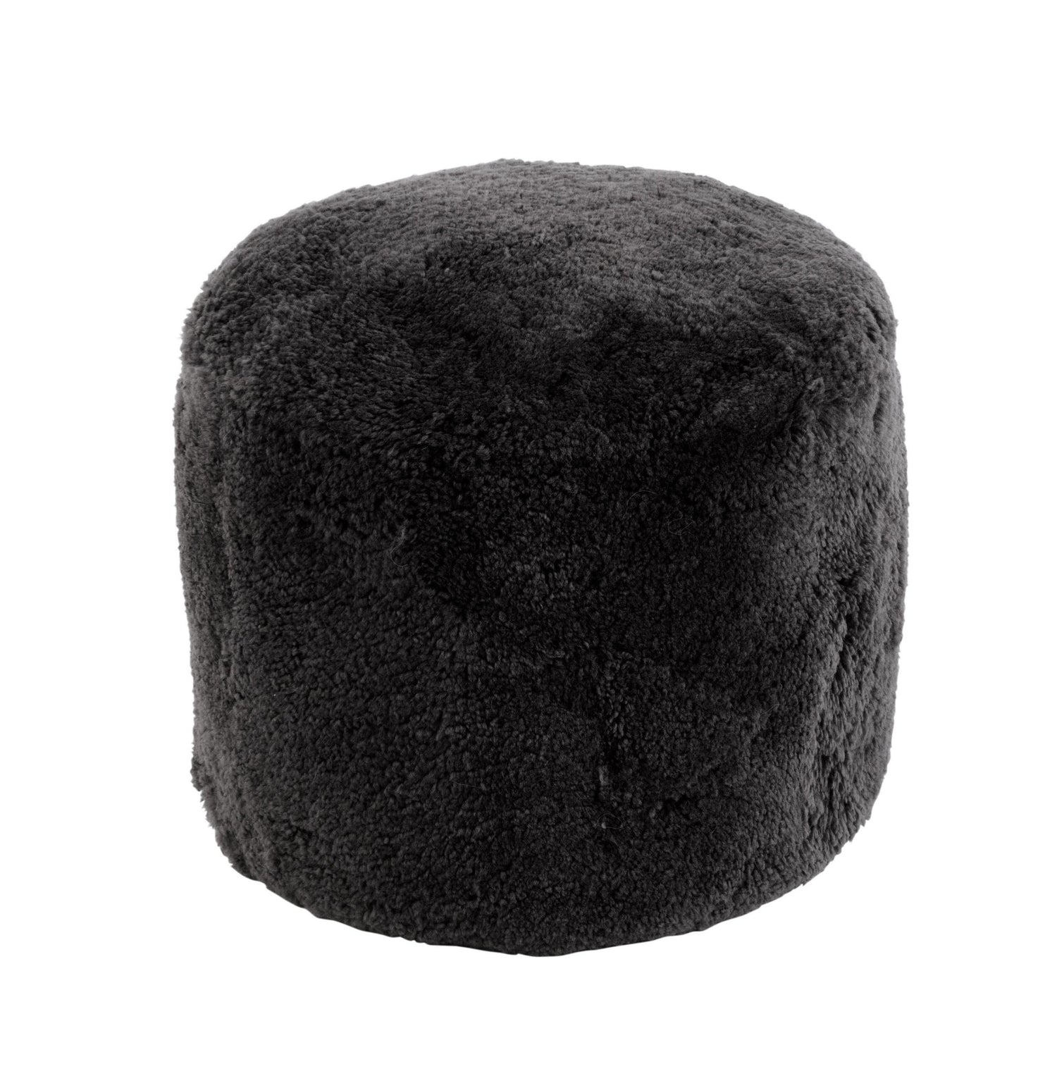 Poef Rond Schapenvel Donker Grijs J-Line