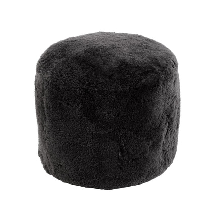 Poef Rond Schapenvel Donker Grijs J-Line
