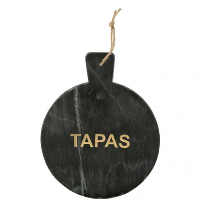 Kaasplank Rond Marmer Zwart/Goudkleurig J-Line