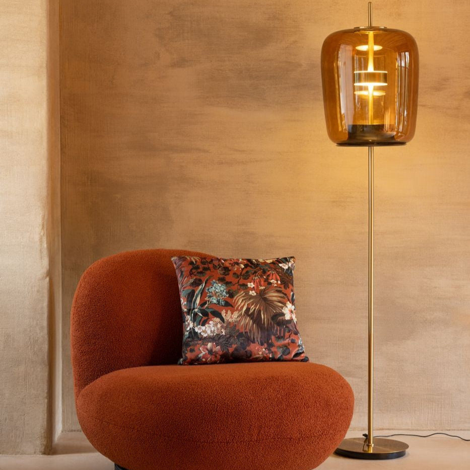 Vloerlamp Led Glas Bruin H 168cm J-Line