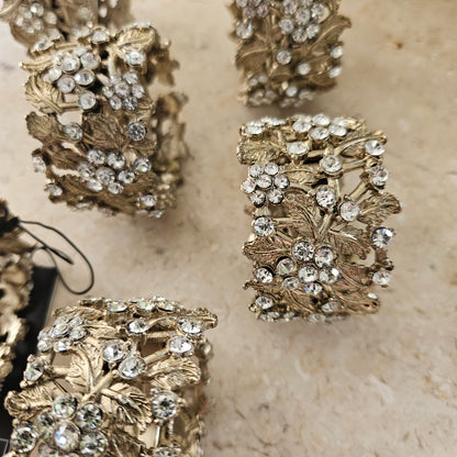 Doos 6 Servetring Breed Metaal Goud J-Line