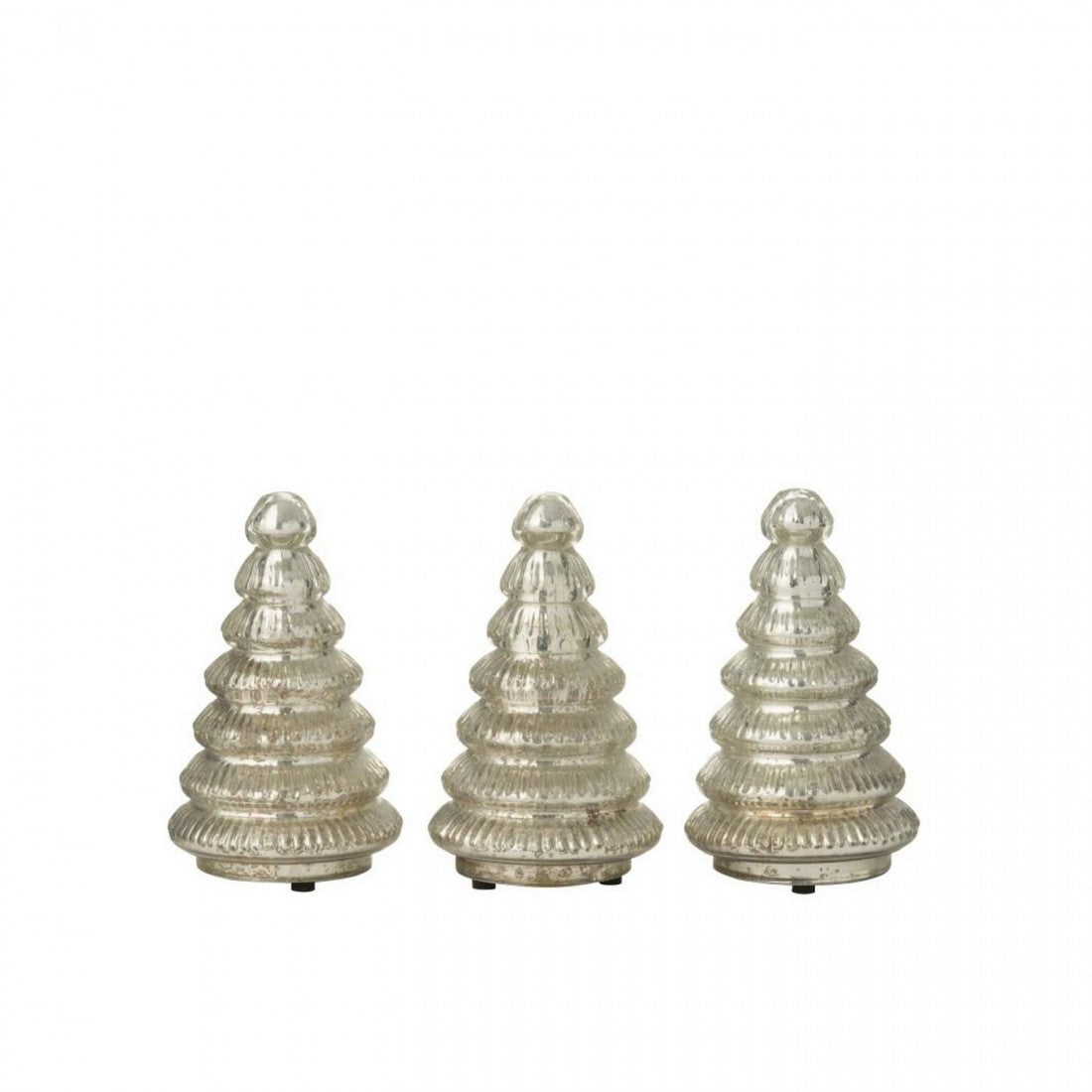 Boom Led Geribbeld Glas Zilverkleurig Set van 3 J-Line