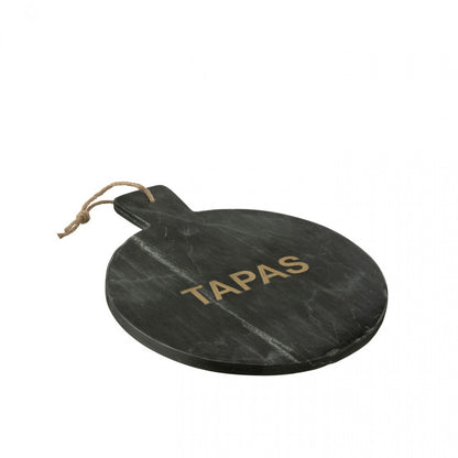 Kaasplank Rond Marmer Zwart/Goudkleurig J-Line