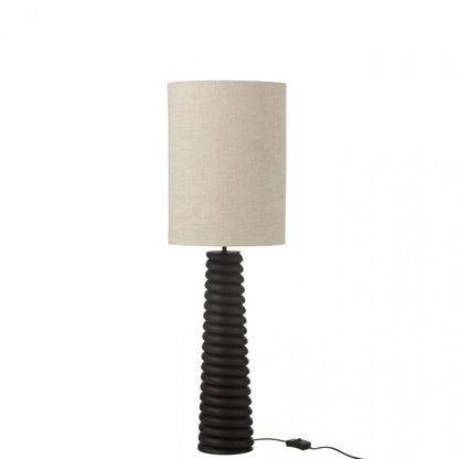 Tafellamp Schroefdraad Ailanthus Hout Zwart/Grijs H85cm J-Line