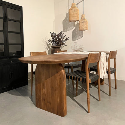 Bullnose Eettafel Gesloten Bruin 200cm Raw Materials