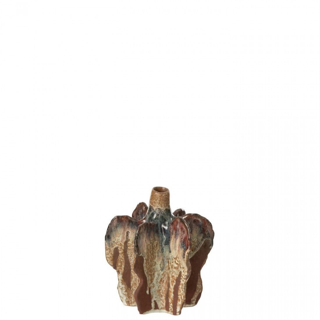 Vaas Naga Keramiek Roest Bruin Small 13,5x12,5x15,5cm J-Line