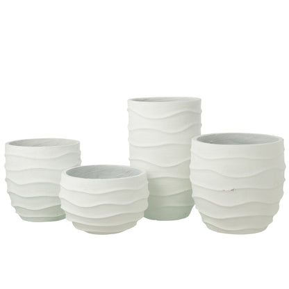 Bloempot Golf + Buiten Zand Wit Medium J-Line