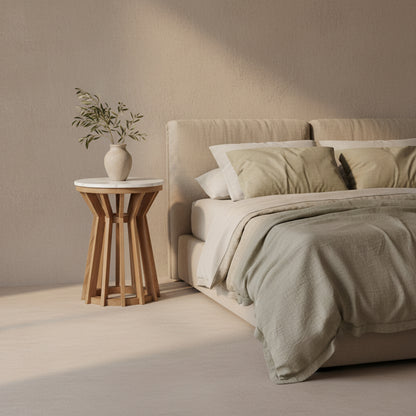 Sarawak Bijzettafel Marmer Wit Raw Materials