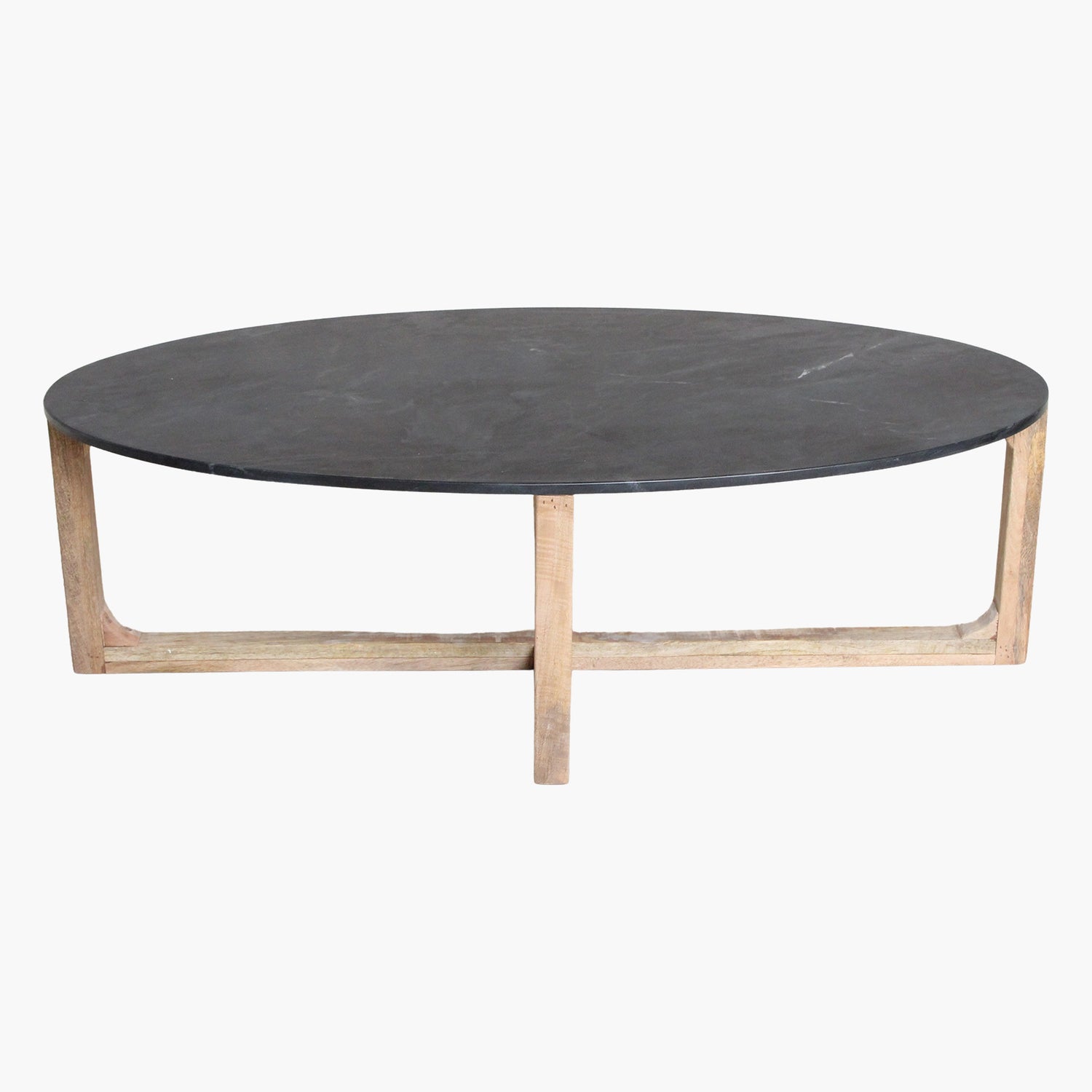 Marmeren Salontafel Ovaal Zwart Raw Materials